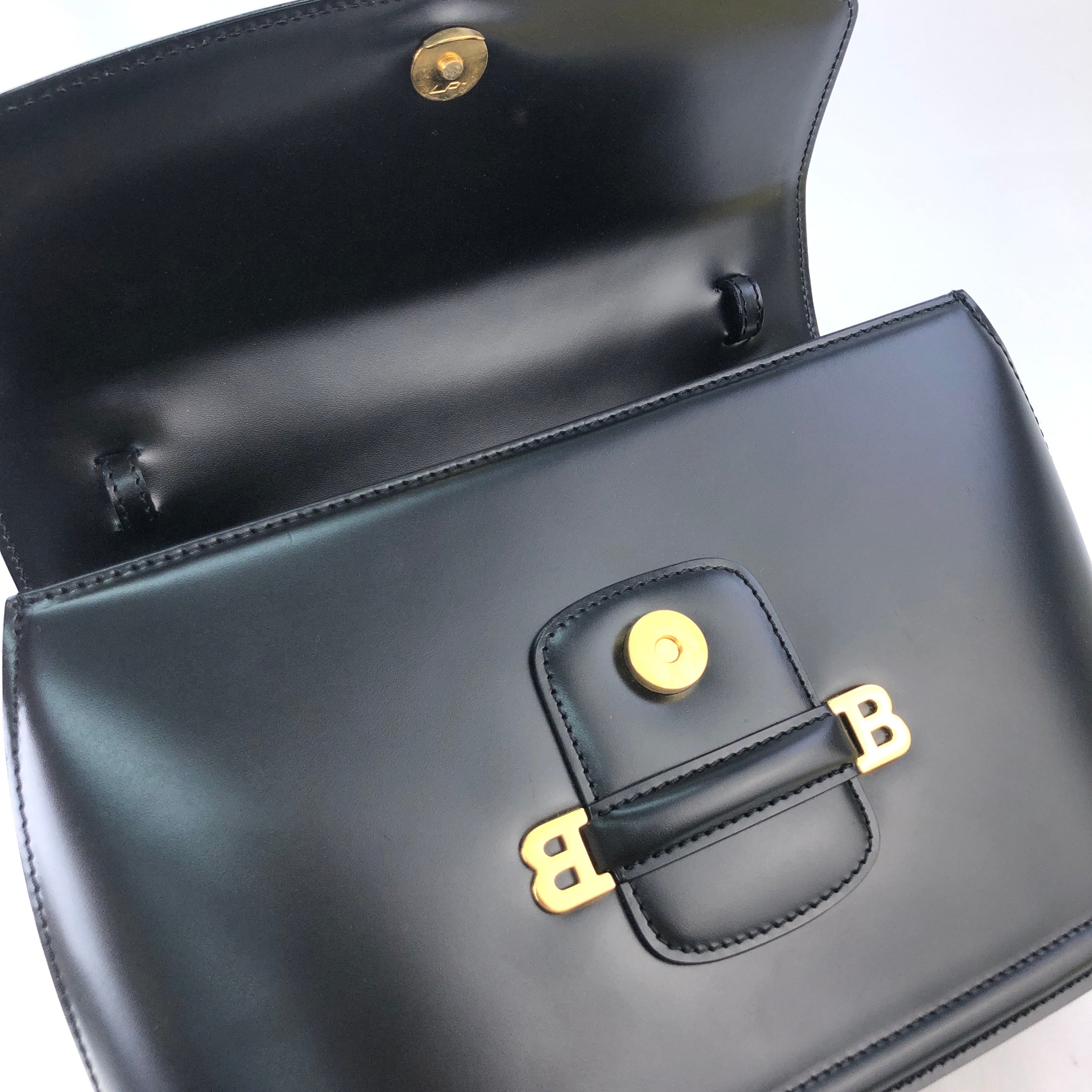 【レア】BALLY ショルダーバック ビンテージ Bロゴ金具 バック内Bロゴ