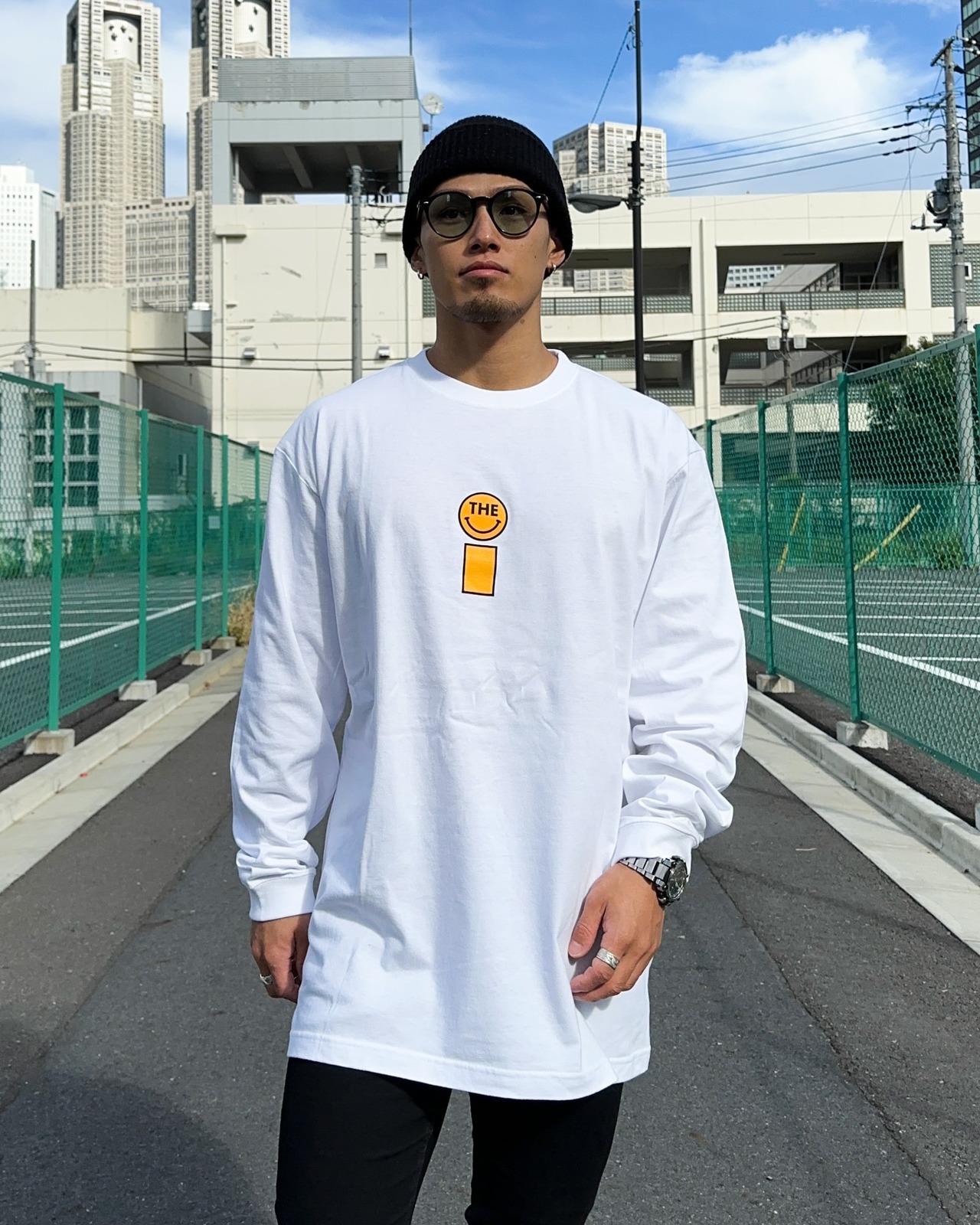 SMILEY LONG T-SHIRT - WHITE