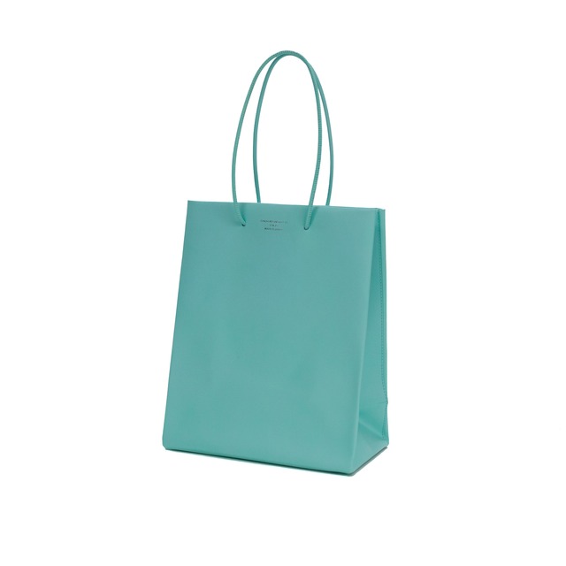Leather Paper Bag - Mint Green