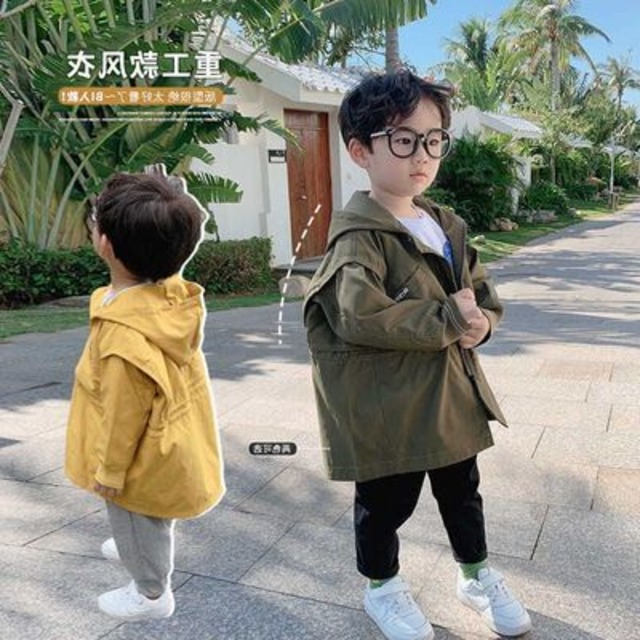 男の子 ベビー キッズ 子供 無地 ジャケット アウター 人気 90 130 Dyh海外子供用品