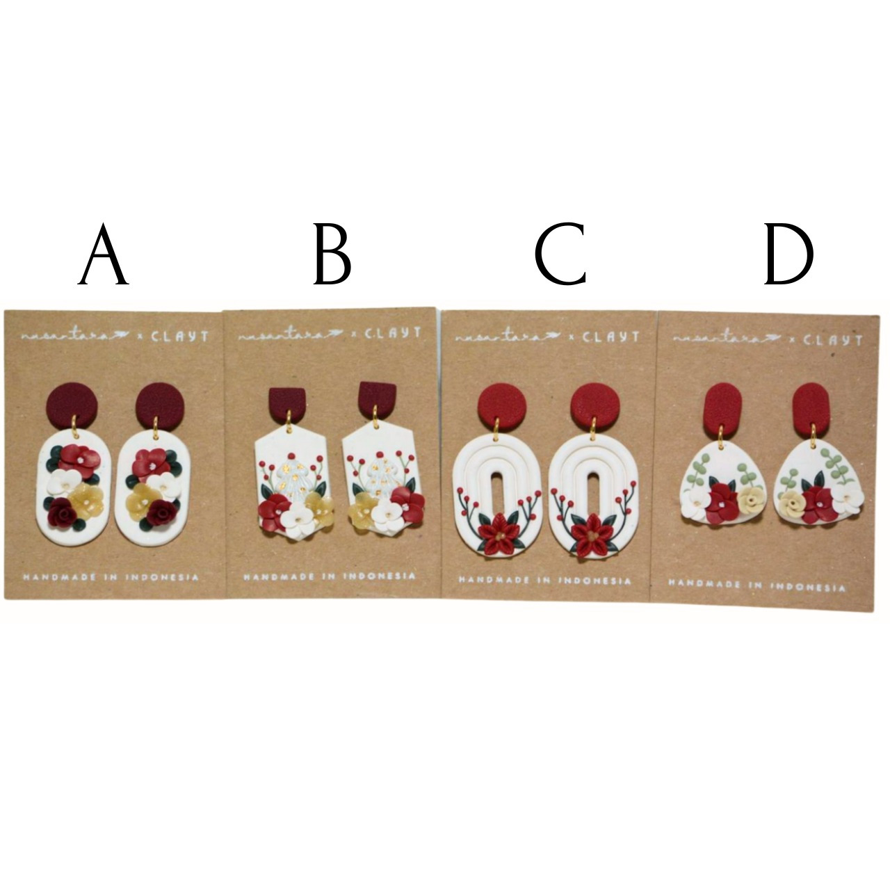 クリスマスプレートピアス