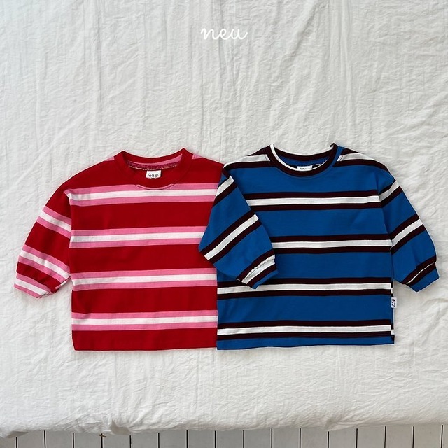 【取寄】Neu マルチストライプTシャツ｜秋服｜韓国子供服 ｜26/AT
