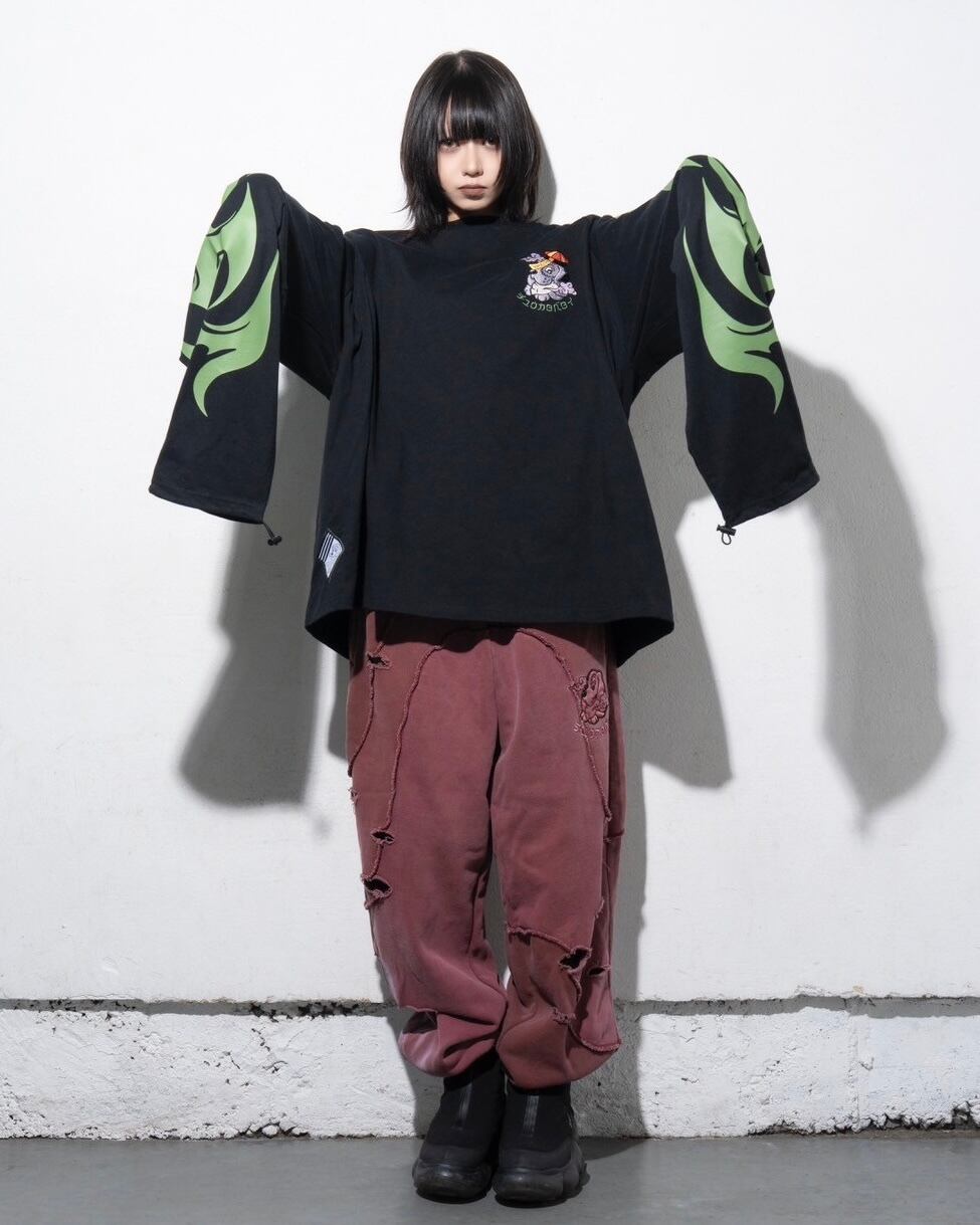 GALFY×チュウカタベタイ ロンT/黒 | チュウカタベタイ