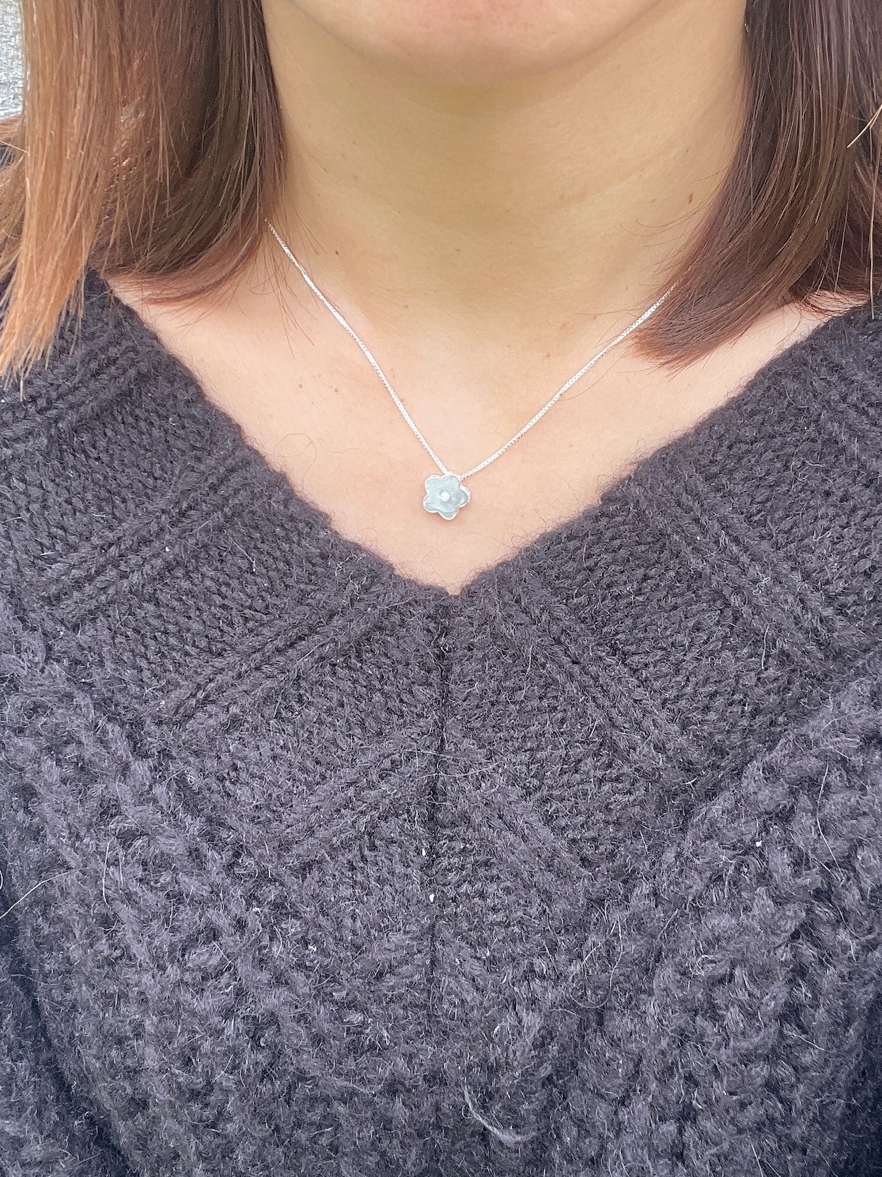 シルバーブロッサムネックレス