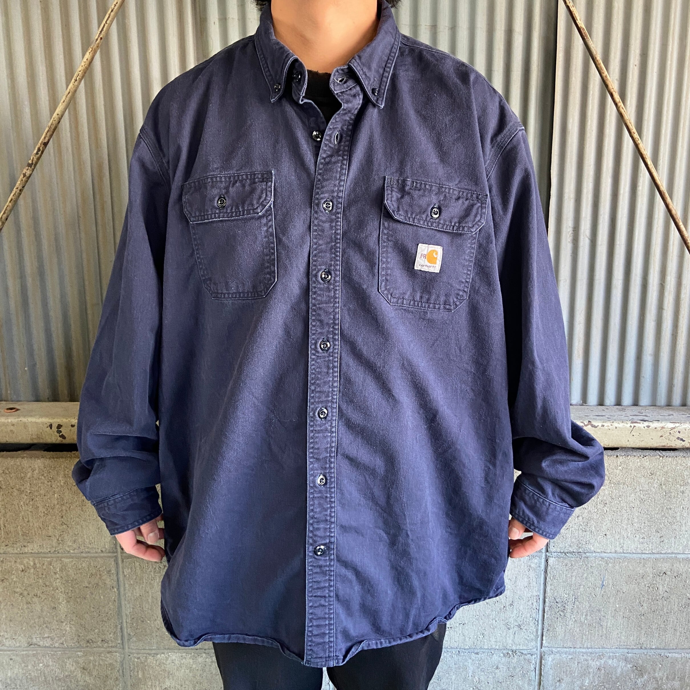 ビッグサイズ カーハート Carhartt FRシリーズ 長袖 ボタンダウン ワークシャツ フリーサイズ /eaa352167