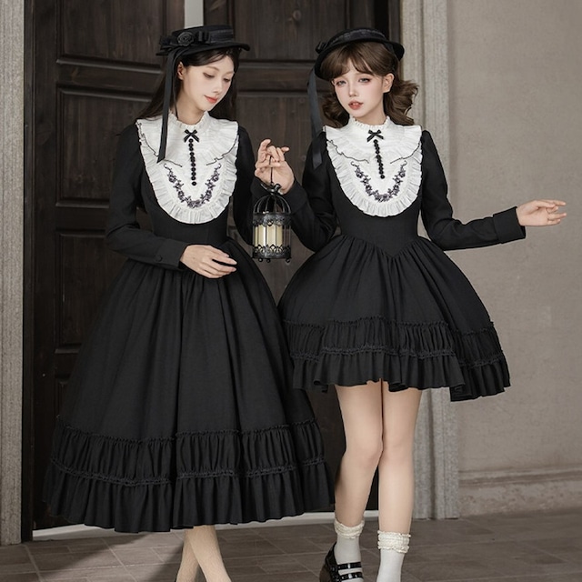ゴスロリ ワンピース 修道女風ロングワンピース 3点セット 撮影会 イベント｜WithU