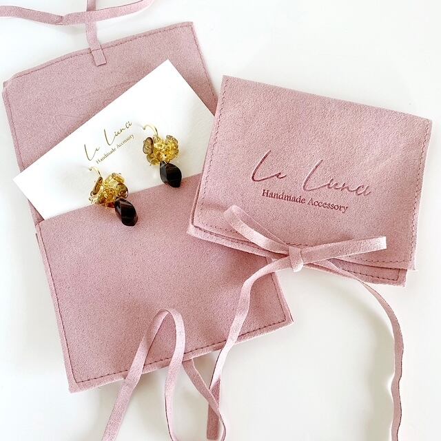 ピンクアメジスト ひねりドロップピアス ピンクアメジストのドロップピアス | Le Lienci Handmade Accessory