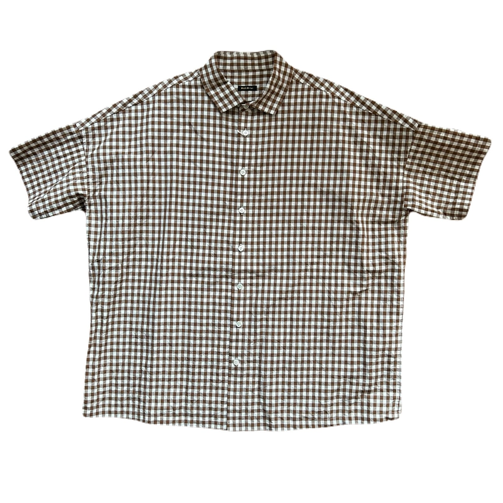 R&D.M.Co- オールドマンズテーラー GINGHAM CHECK OVER SIZE H/ TSHIRT