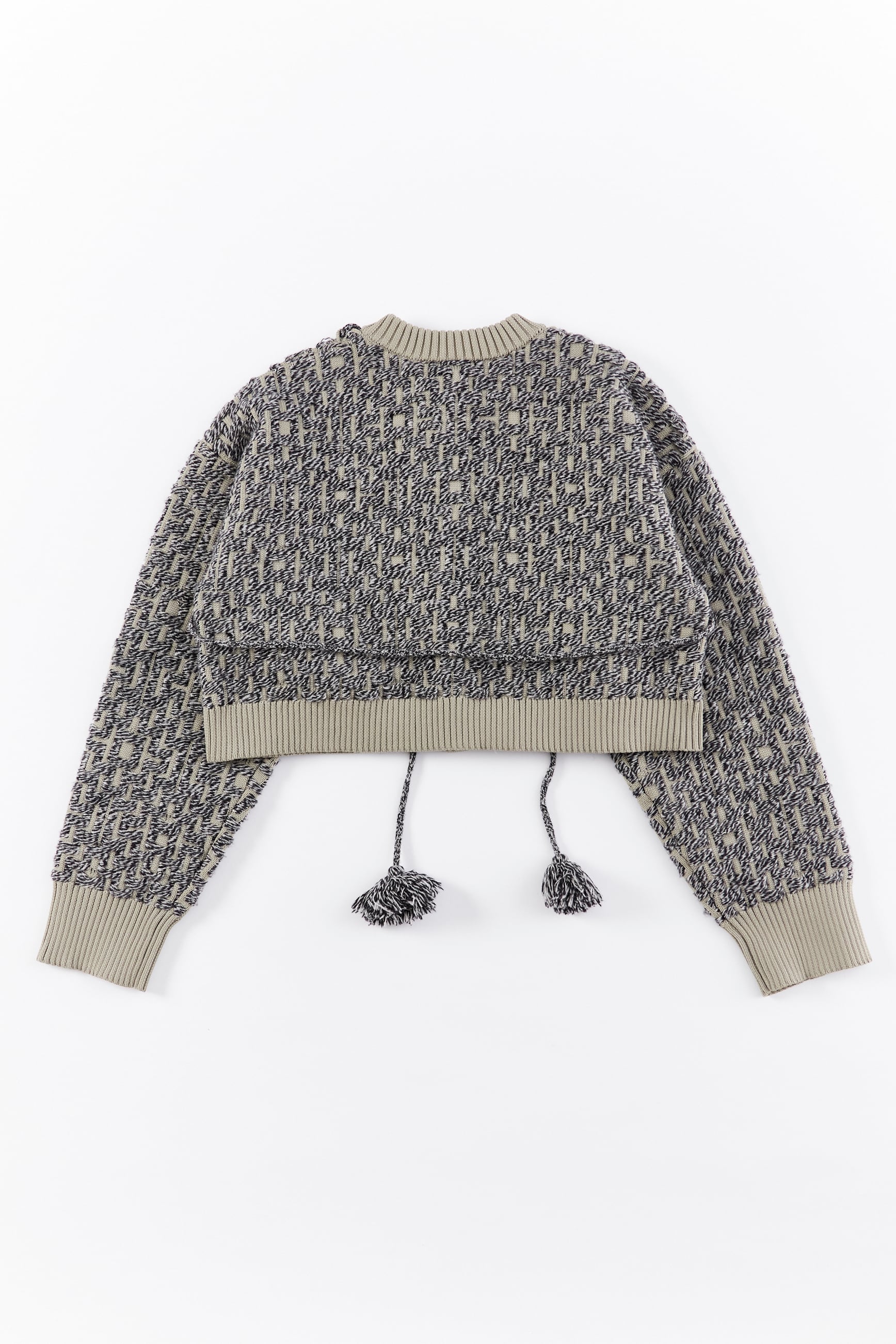 GEOMETRY DIAMOND PATTERN CARDIGAN 25AWAC-015 LT.KHAKI | A CCORDION