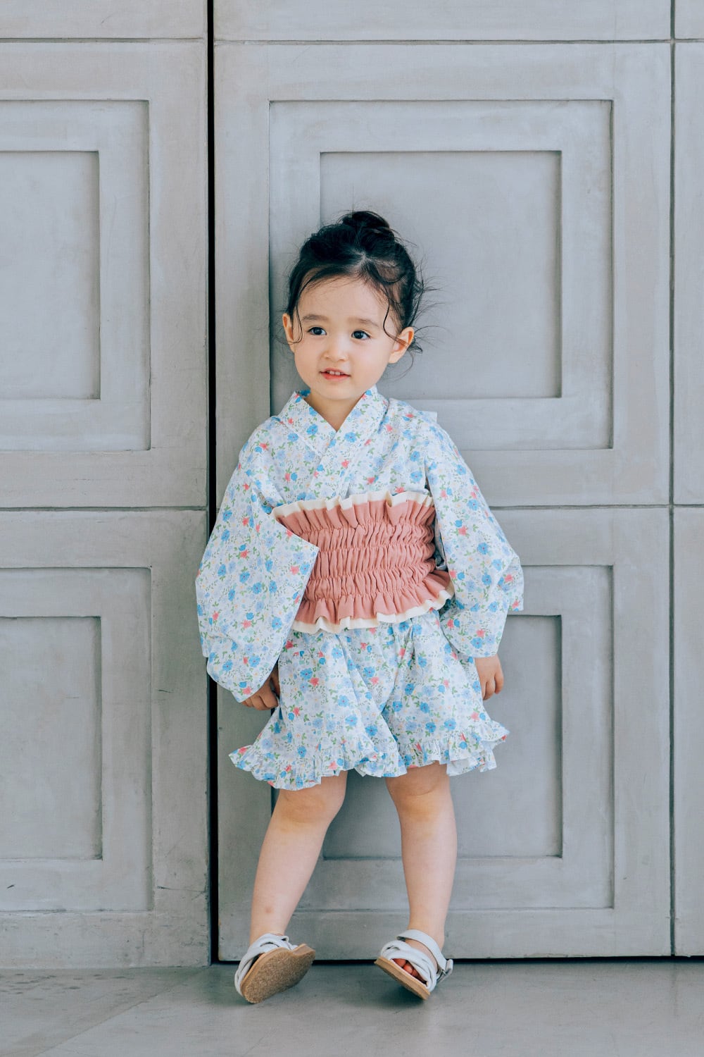 restock【3点set】YUKATA mini dress〈blue flower〉 | Coquette