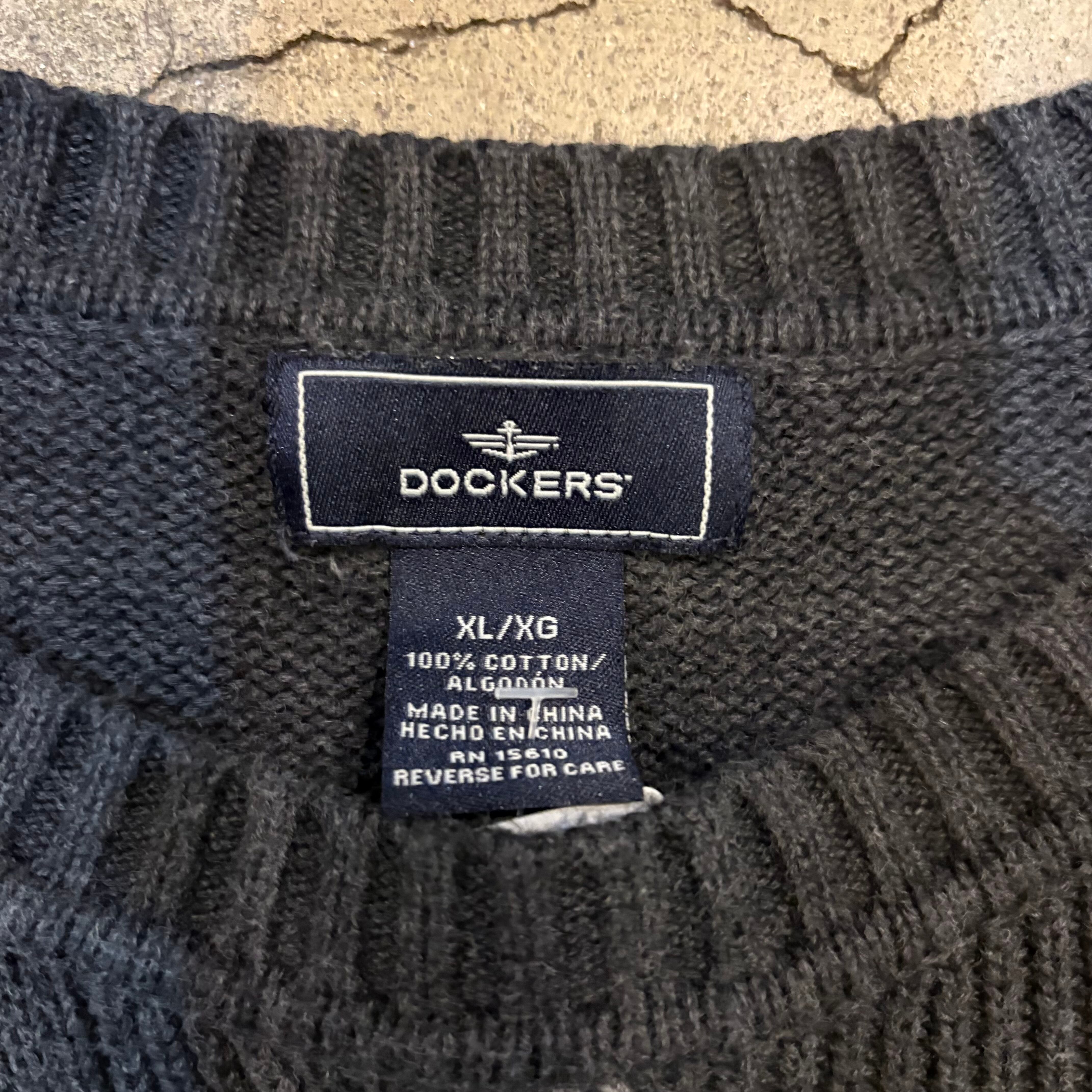 DOCKERS ドッカーズ コットンニット 古着 セーター グレー XL コットン 