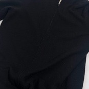 カシミヤ100% イタリア製 CASHMERE LES COPAINS レコパン  フルジップ  ニット ジャケット 42/11/ブラック レディース