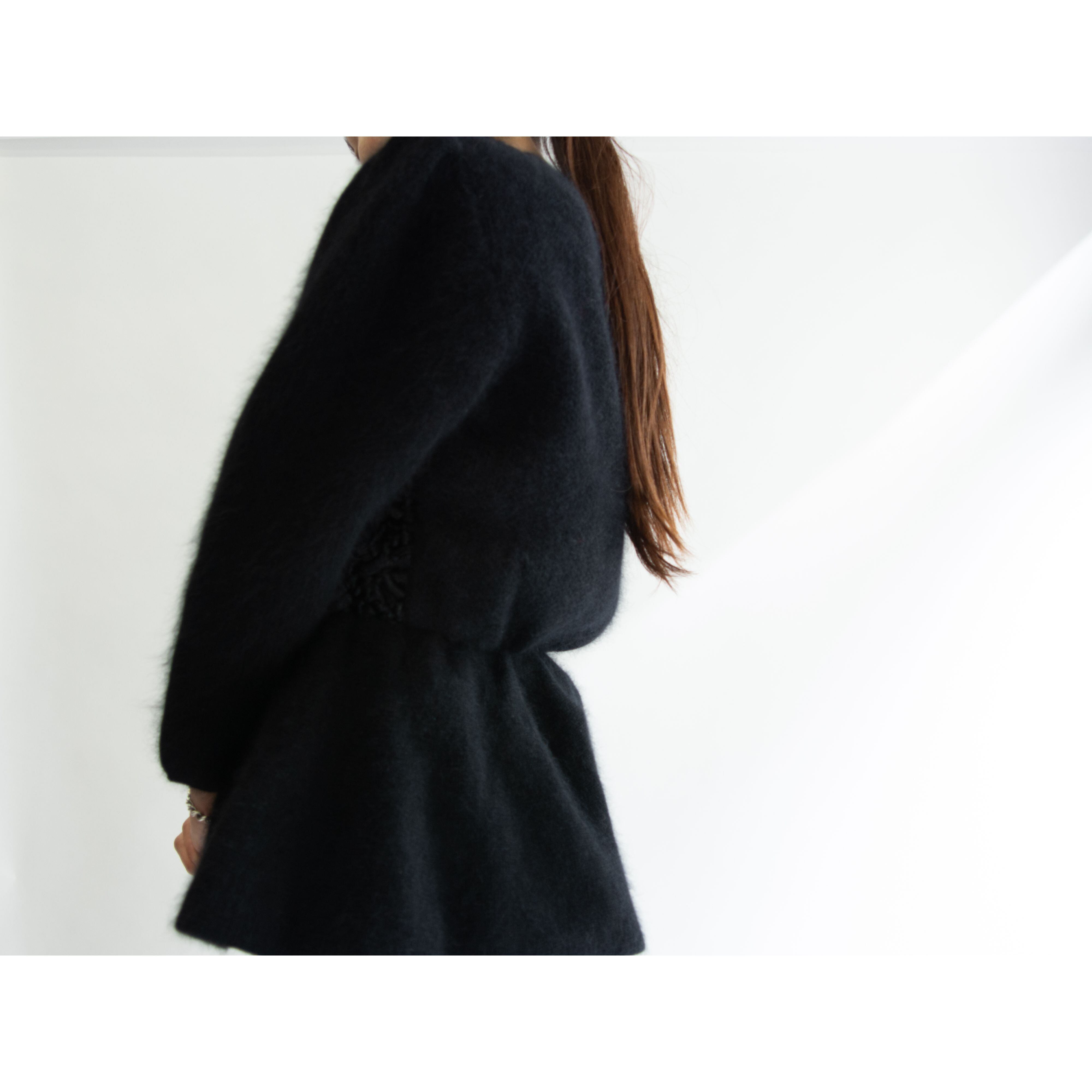 【Made in France】Alpaca-wool-angora knit jacket（フランス製 アルパカウールアンゴラ ニットジャケット カーディガン）11b