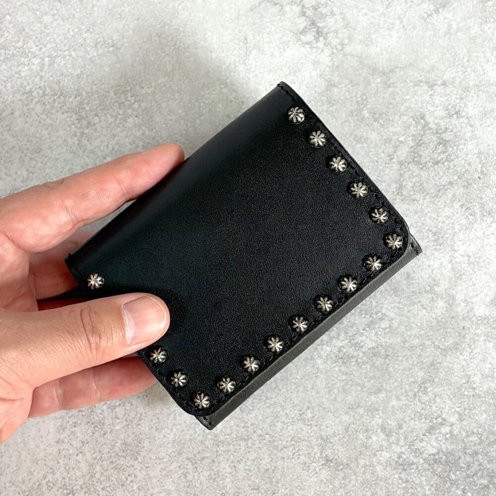 J011】LEATHER STUDS WALLET 栃木レザー レザー スタッズウォレット