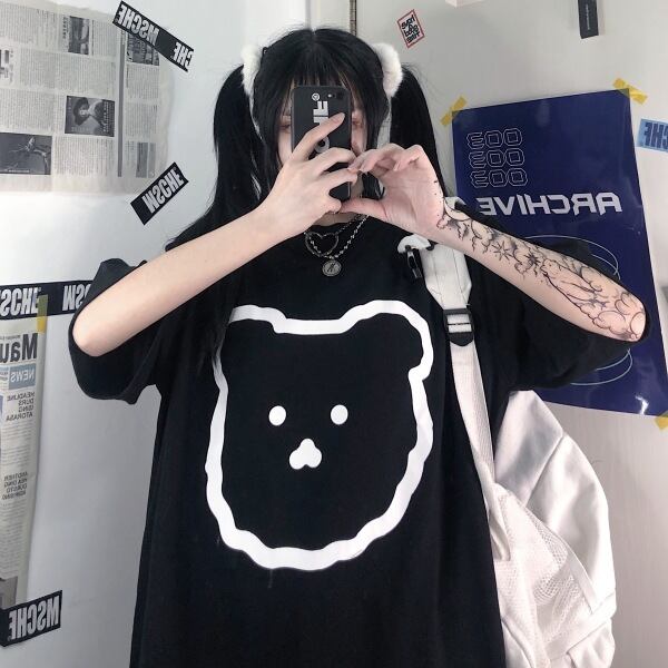 スプリングルーズTシャツ スタイルラウンドネックプリントカジュアルトップス かわいい 春物 Oネック ケッペル36802547260