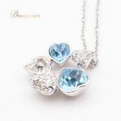 フォーマル 小物 SWAROVSKI スワロフスキー ネックレス アクセサリー シルバー系 ブルー系 シルバー 水色 ハート クローバー かわいい 飾り 装飾 華やか ダンス 正装 フォーマル 結婚式 ジュエリー ペンダント チャーム きらきら キラキラ エレガント 二次会 イベント クリスマス 誕生日 プレゼント ギフト