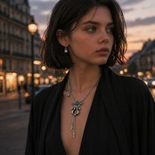 RHYTHMIC HORSESHOE LARGE with CROSSES T-BAR NECKLACE / リズミックホースシュー・L ウィズ クロス Tバー ネックレス