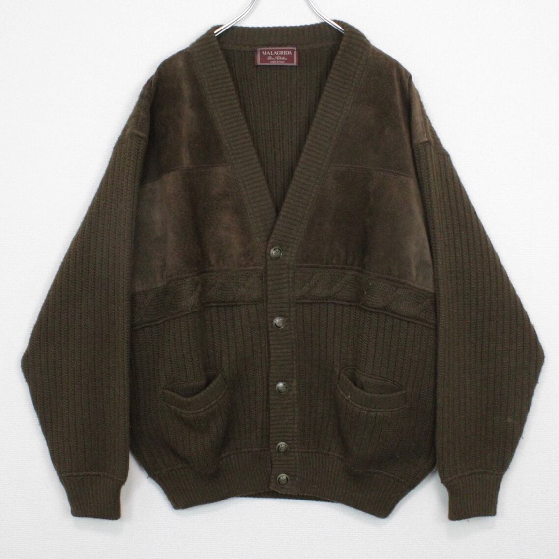 トップス switching design Euro cardigan switching design Euro cardigan