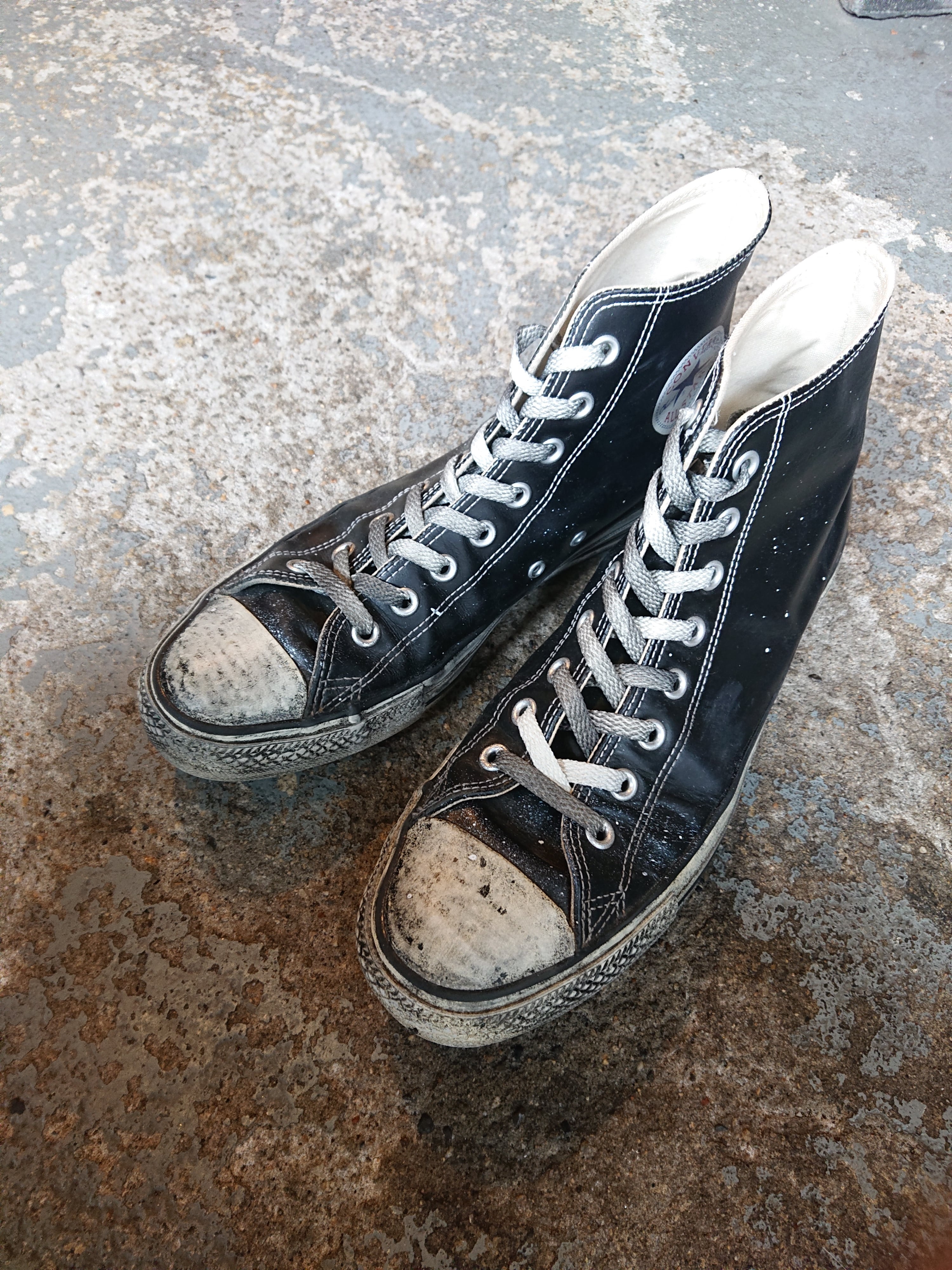 CONVERSE ALLSTAR BLACK LEATHER AGED