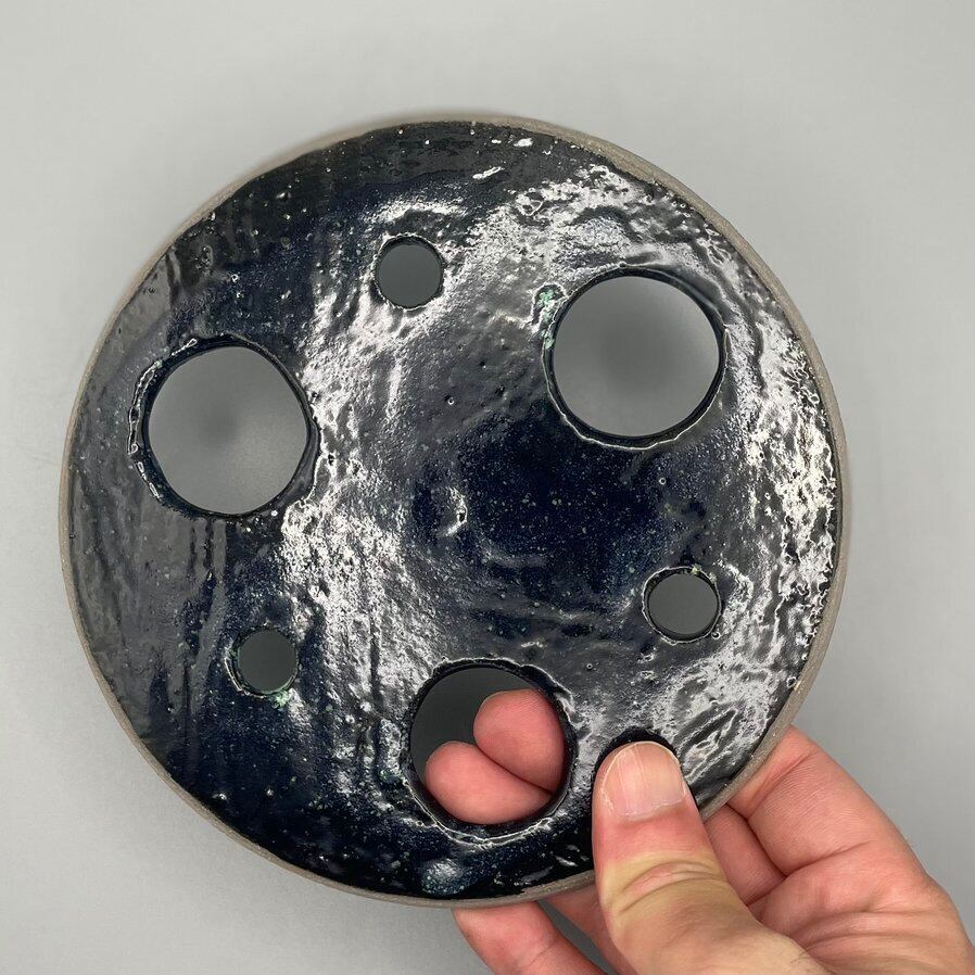 蚊遣器 / 蚊取り線香入れ / 香炉 緑斑紋 | Benzpottery