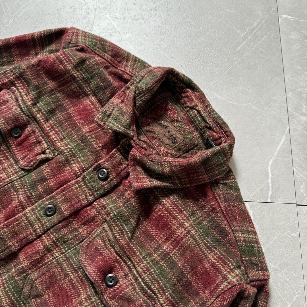 Orvis 90s Flannel Shirt L Size Heavy Flannel Check Pattern Orvis 90s Flannel Shirt L Size Heavy Flannel Check Pattern