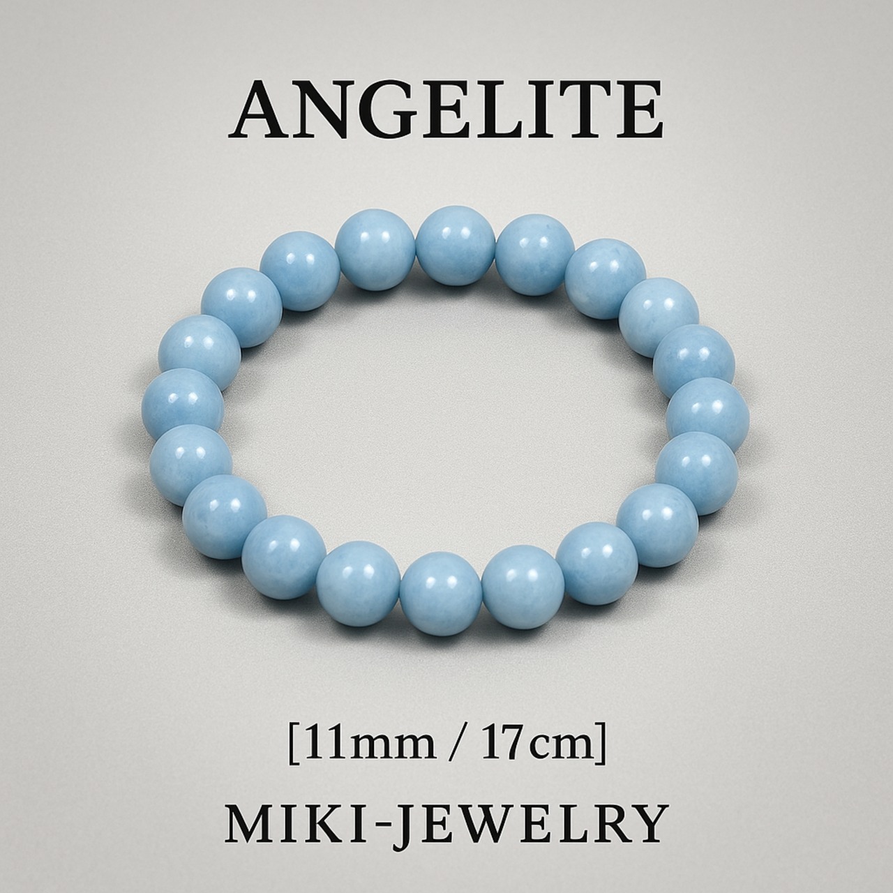 天使の優しさに包まれる癒しのブルーストーン|MIKI-JEWERLRY エンジェライトブレスレット|11mm/17cm|Angelite Bracelet