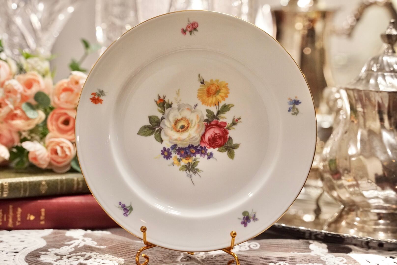 【Fürstenberg】フェルステンベルグ Bunte Blume ブンテ・ブルーメ 19cm パン皿 ケーキ皿