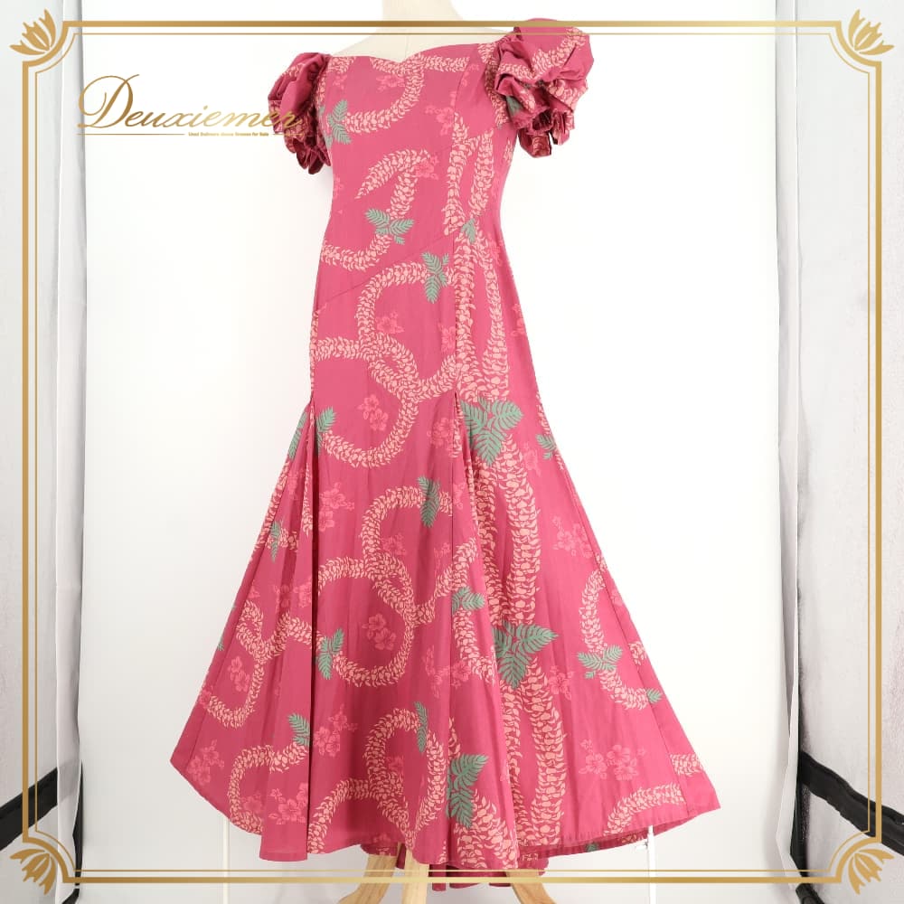【美品 日本製 フラダンス衣装】レッド Paondor ワンピース ドレス 花柄 ドレス・ワンピース | ダンス 衣装 deuxiemer