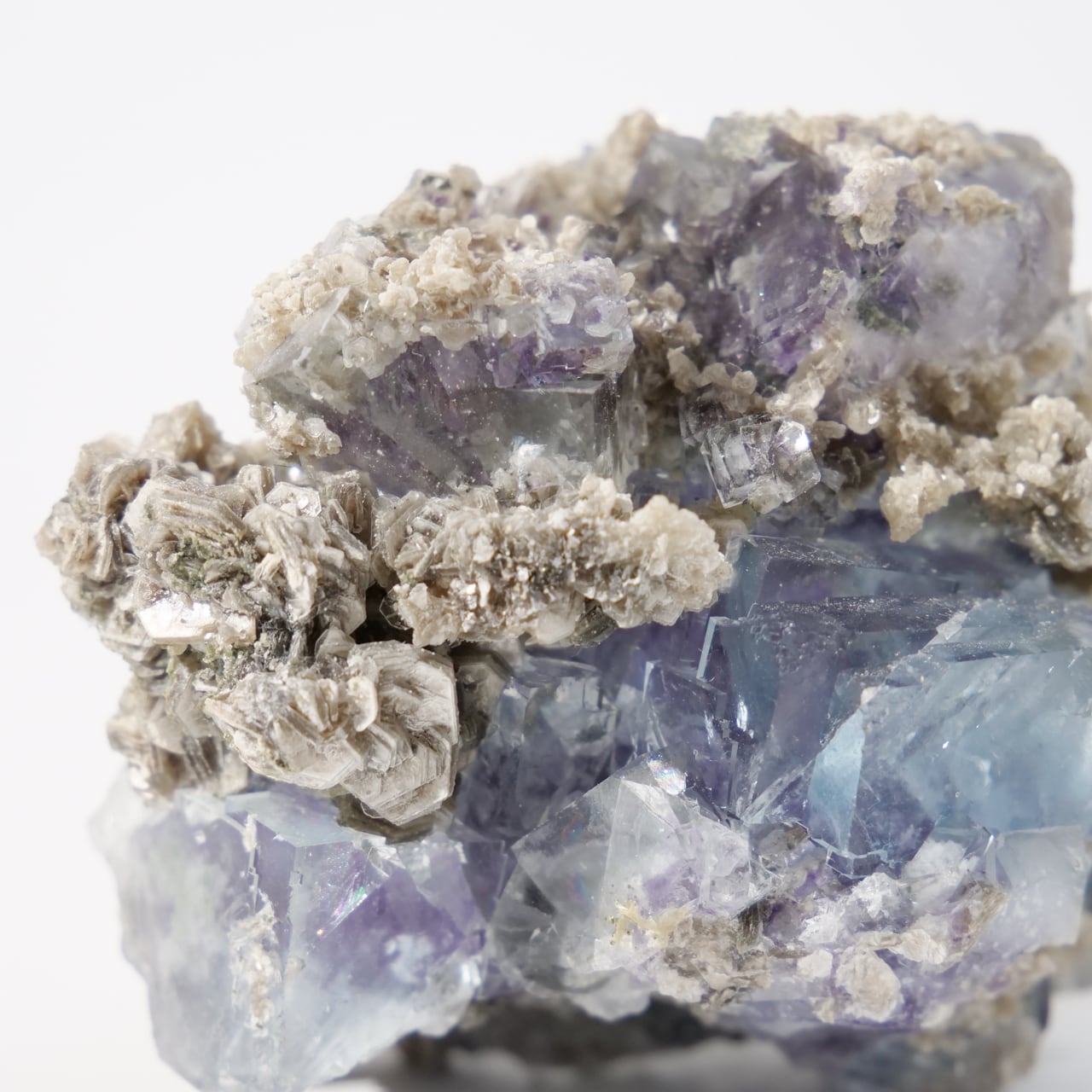 ヤオガンシャン産 ブルー フローライト クリアクォーツ / 原石 標本