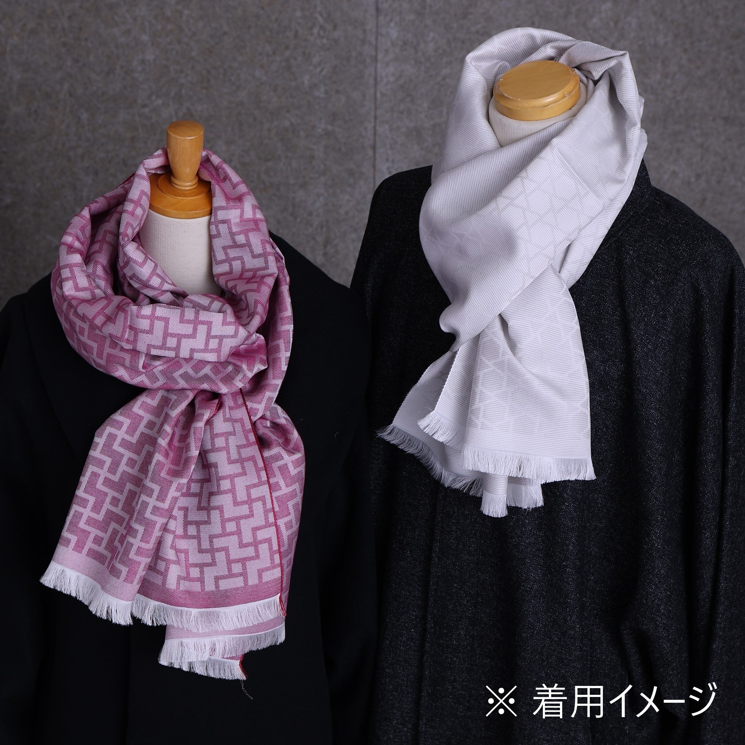 比礼 北斎 輪違い麻の葉：ブルー | OKANO博多きもの制作所