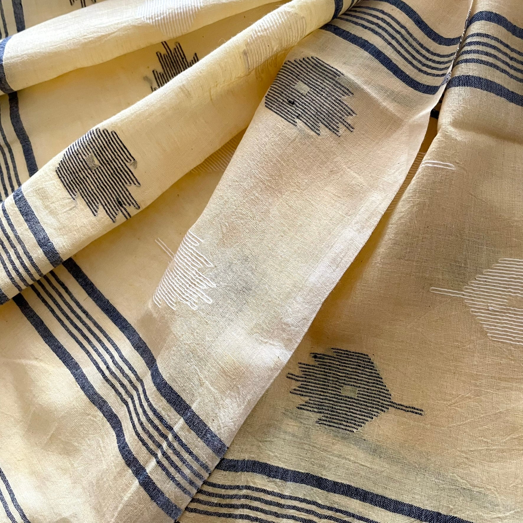 カディコットン ジャムダニ ストール D | Sky Bohemian