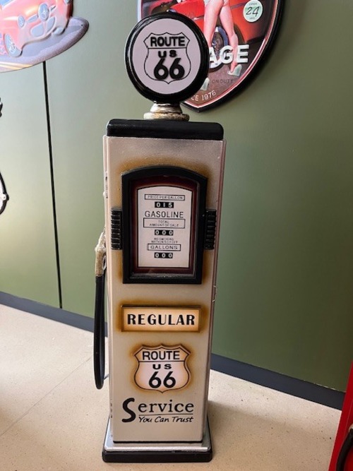 アンティークアイテムCDホルダー［ガスポンプ（ROUTE66）］＜アメリカン雑貨＞　シルバー