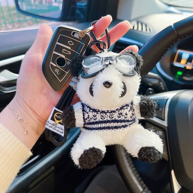 パンダドール キーホルダー付き 黒と白 パンダ キーホルダー パンダドール キーホルダー付き 黒と白 パンダ キーホルダー