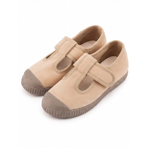 cienta(シエンタ)/ Tストラップシューズ / Velour ベージュ×CRUDO(ベージュ) / 12.5〜19cm