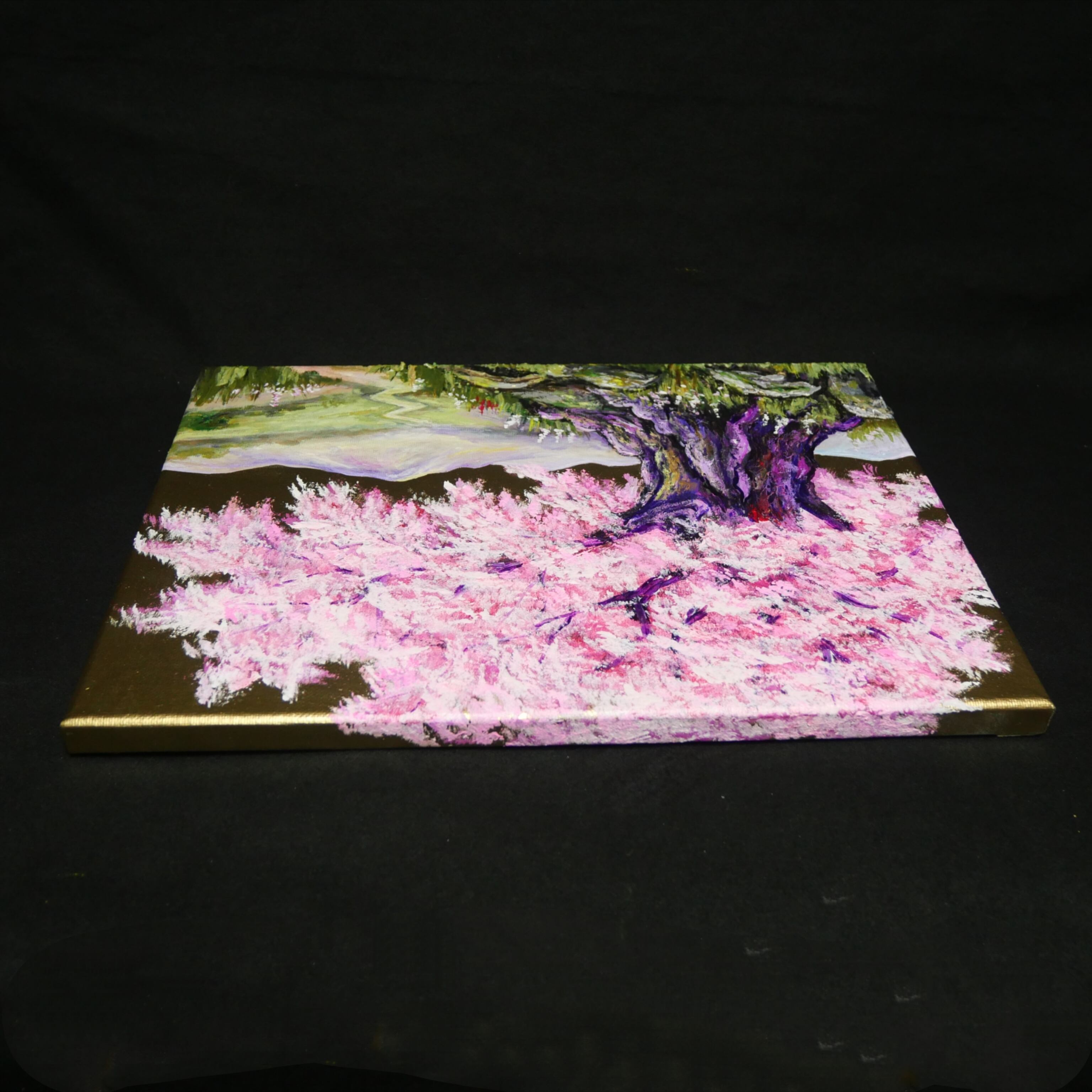 油絵 原画【千年の桜】春の風景画・桜の絵｜インテリア・絵画