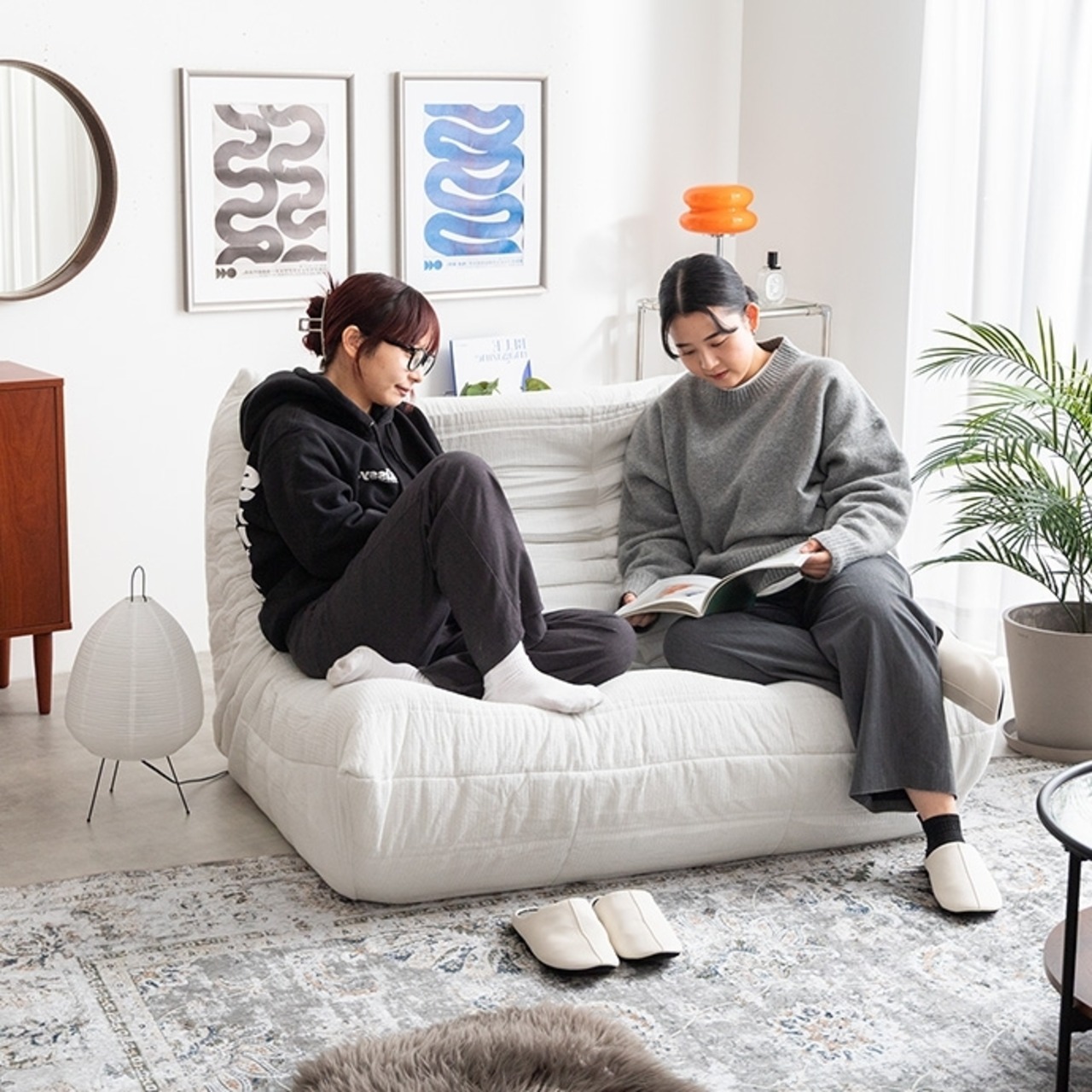 2人掛け 圧縮ソファ 幅119cm