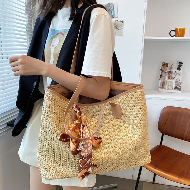 サマーショルダーバッグ 夏物 ストローバッグ トートバッグ Tiancai_Wing_Bag8374122622