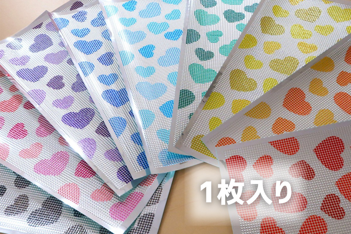 簡単うちわデコシール｜時間がなくても貼るだけハート柄 1枚入り