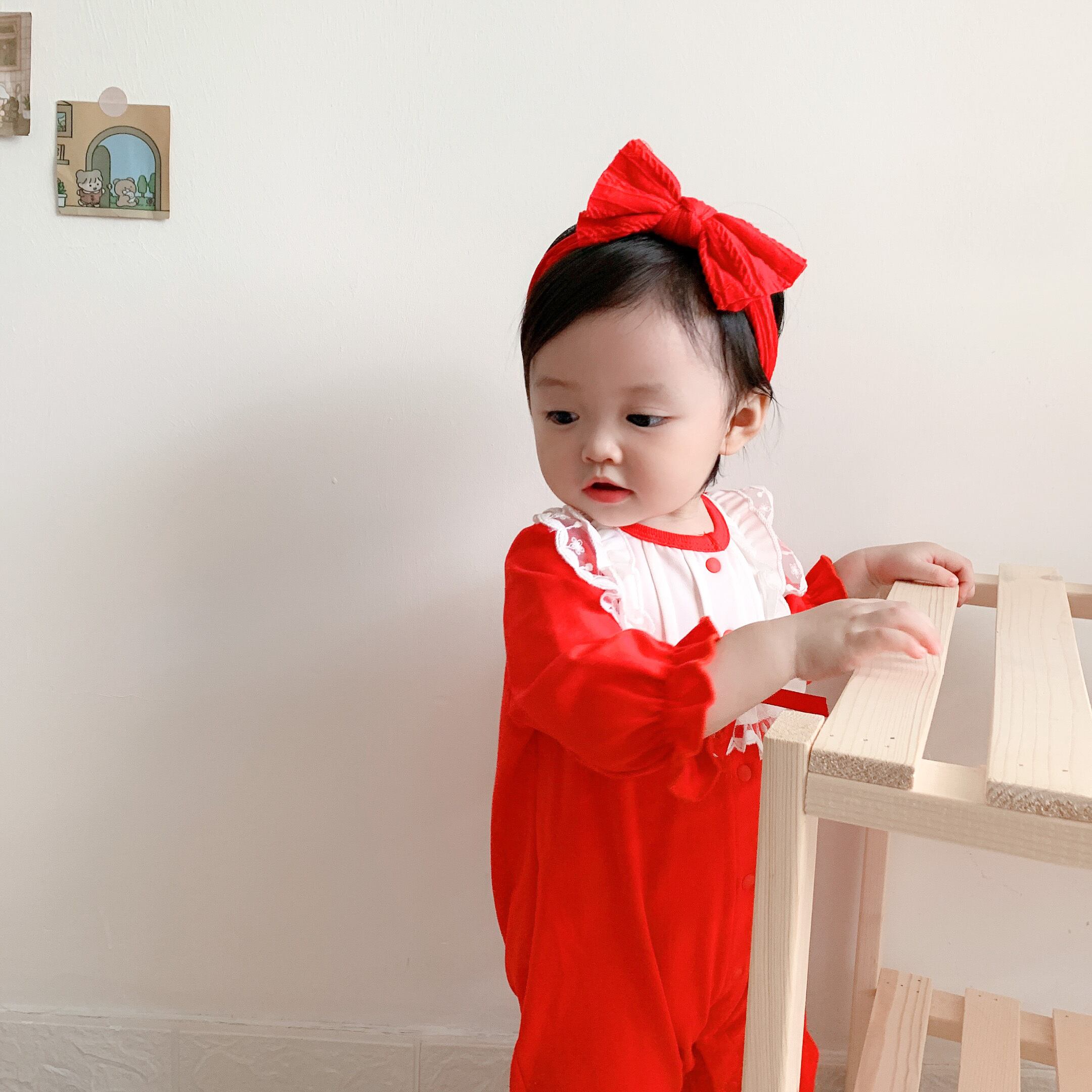 2020秋の新生児ワンピースプリンセススタイルお祝い中国の赤い