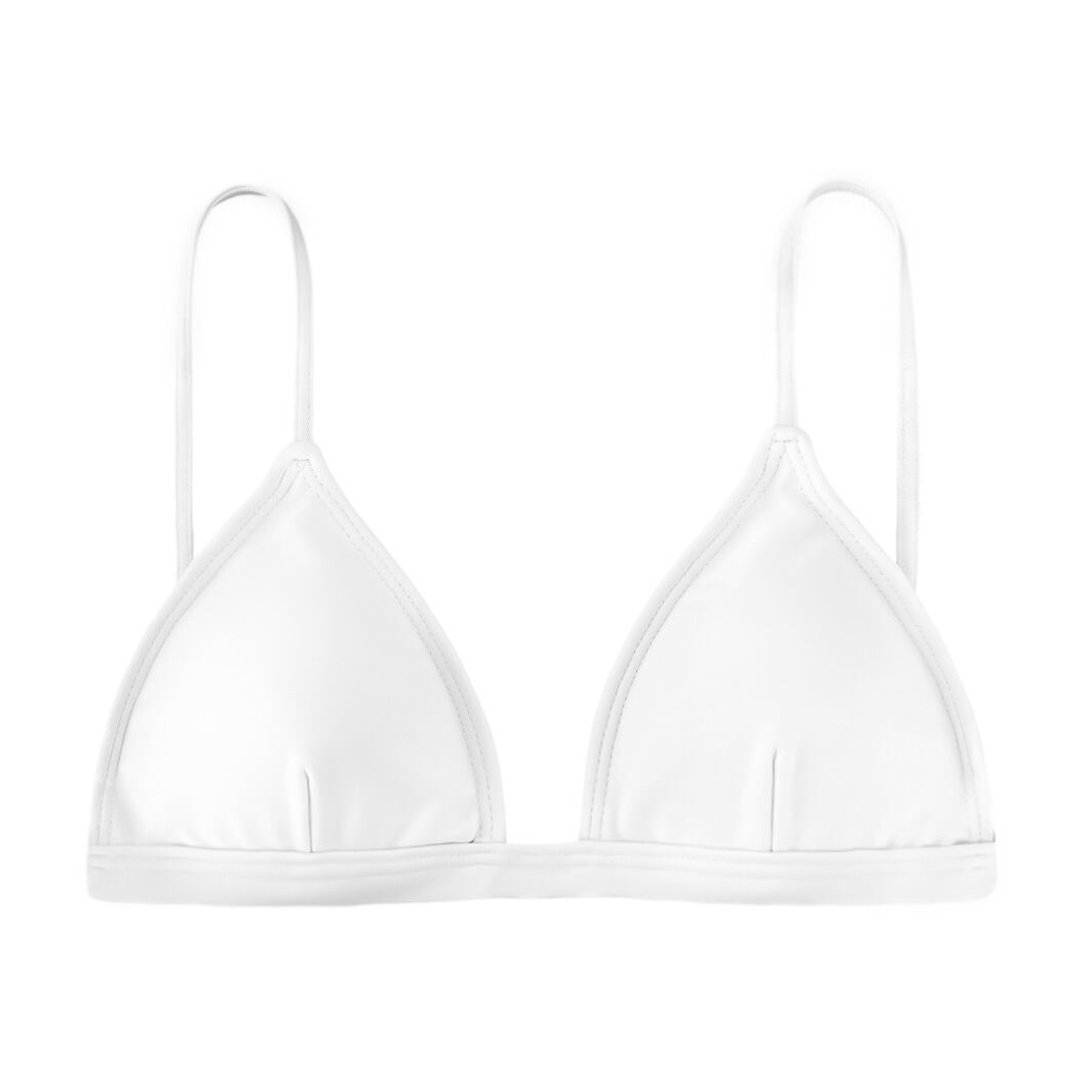 white small triangle bikini tops