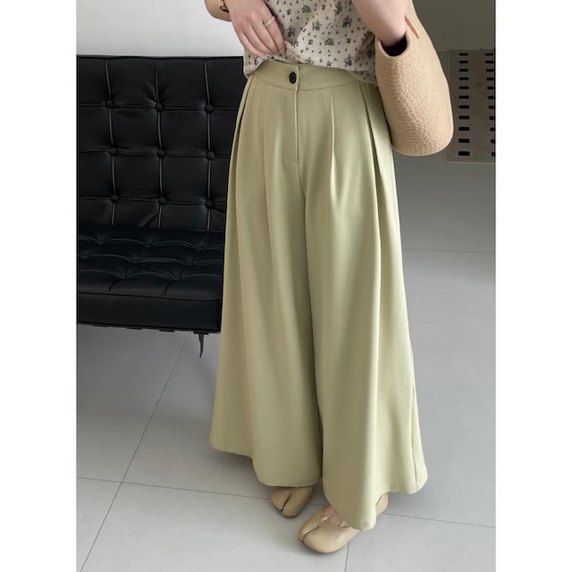 tucked drape wide pants