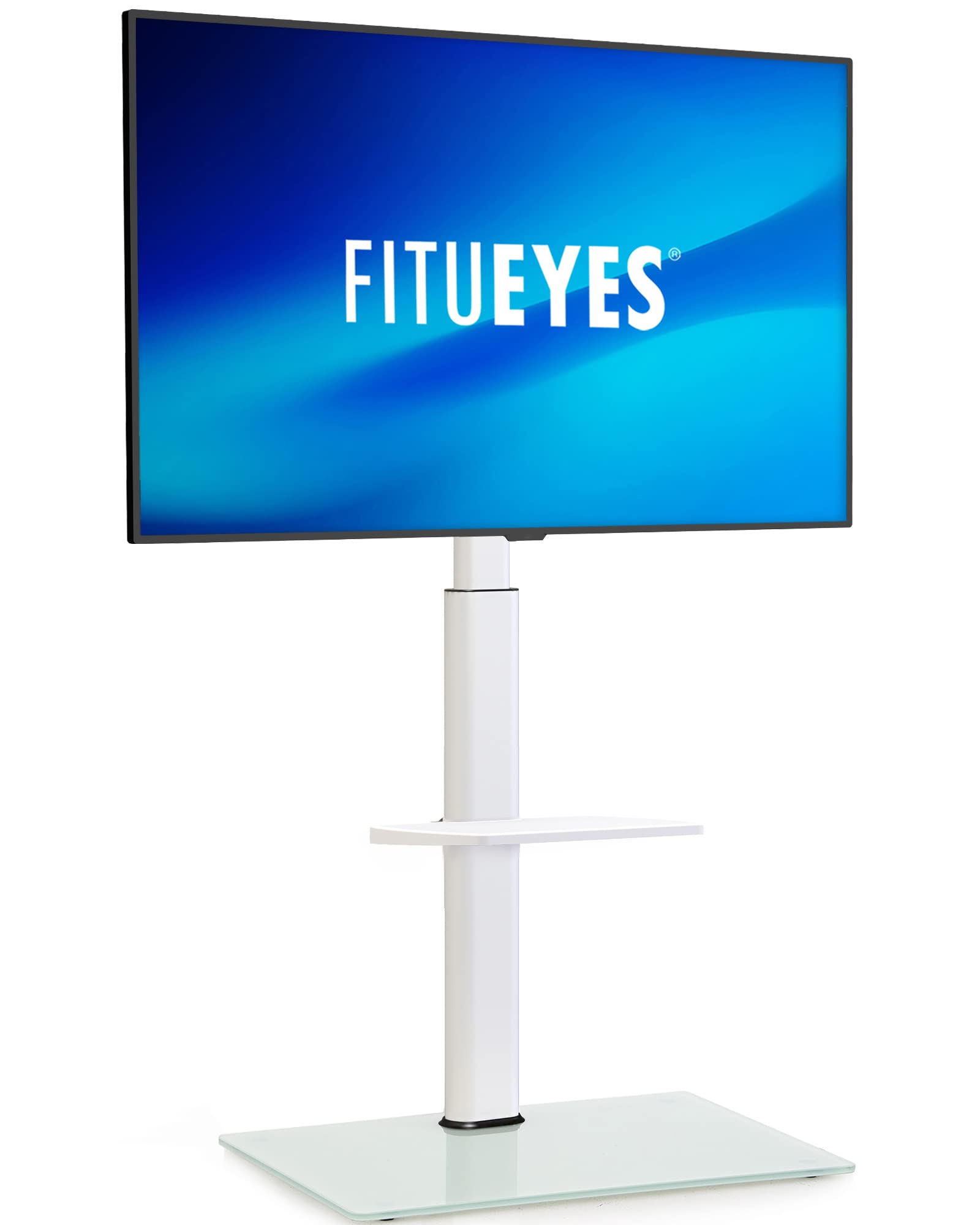 FITUEYES テレビスタンド 32~60インチ対応 棚付き 壁寄せテレビスタンド 高さ調節可能 ラック回転可能 ホワイト