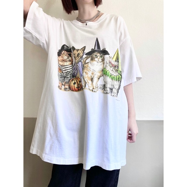 Four Cats Double Side Cosplay Print T-Shirt made in USA
