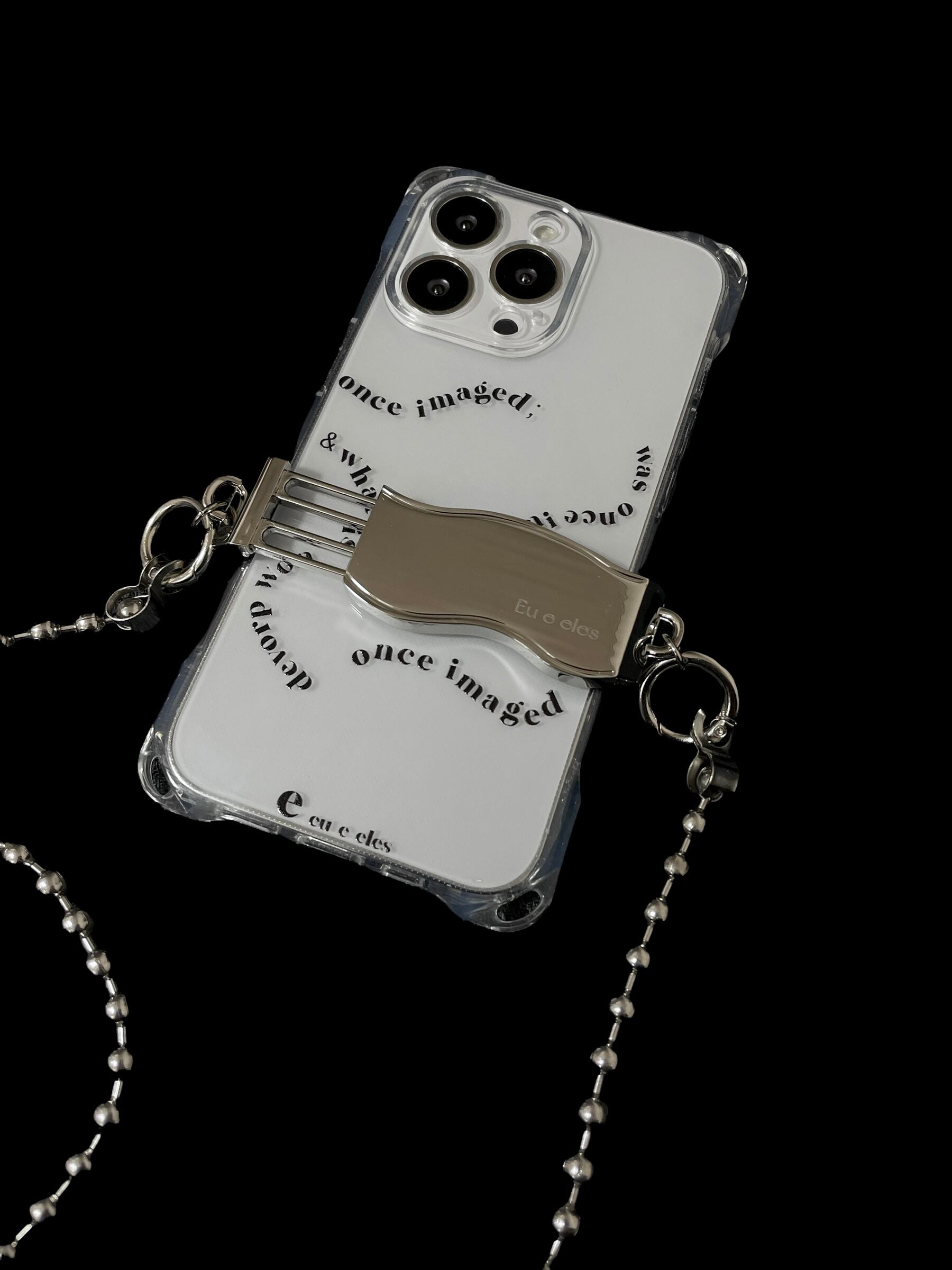 「image／white」iPhone case & Wave bar holder & Ball chain strap (3set)