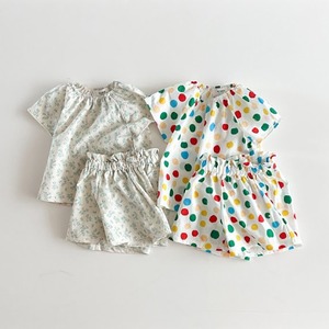 【BABY&KID】カラフルドットフリルセットアップ