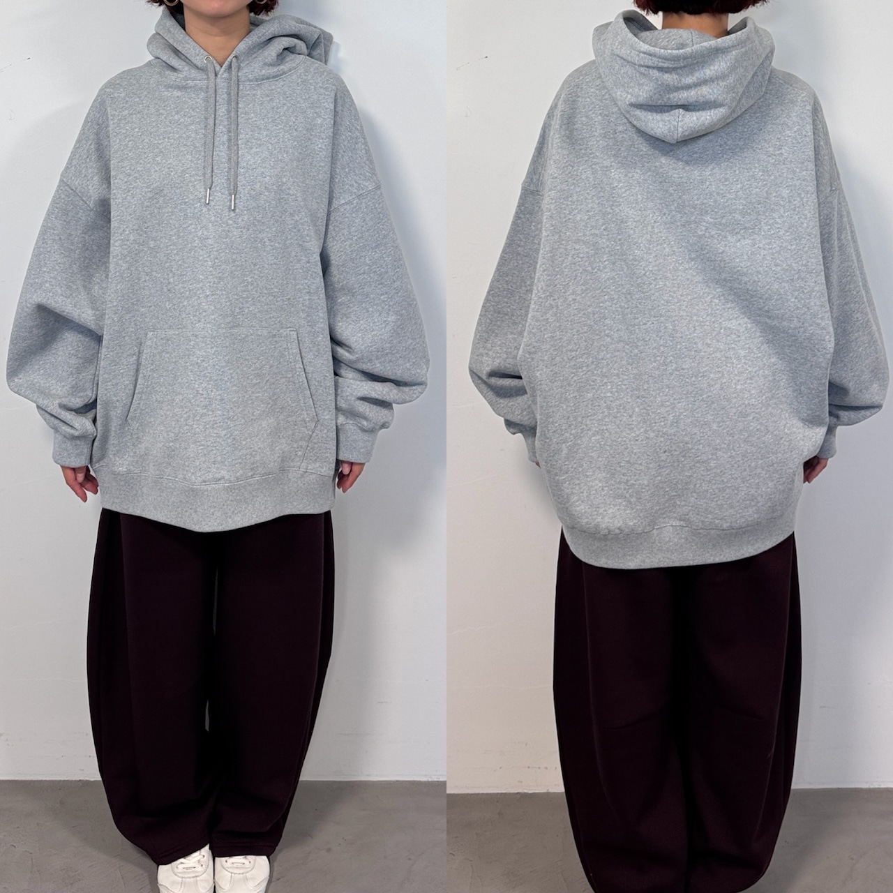 フーディーUSコットンBIGスウェットPO/グレー