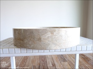 天然大理石 洗面ボウルRis/IV40cm ウォッシュボウル 手洗い鉢 手洗器 洗面器 手洗いボウル 洗面用品 マーブル Φ40 × H8.5cm