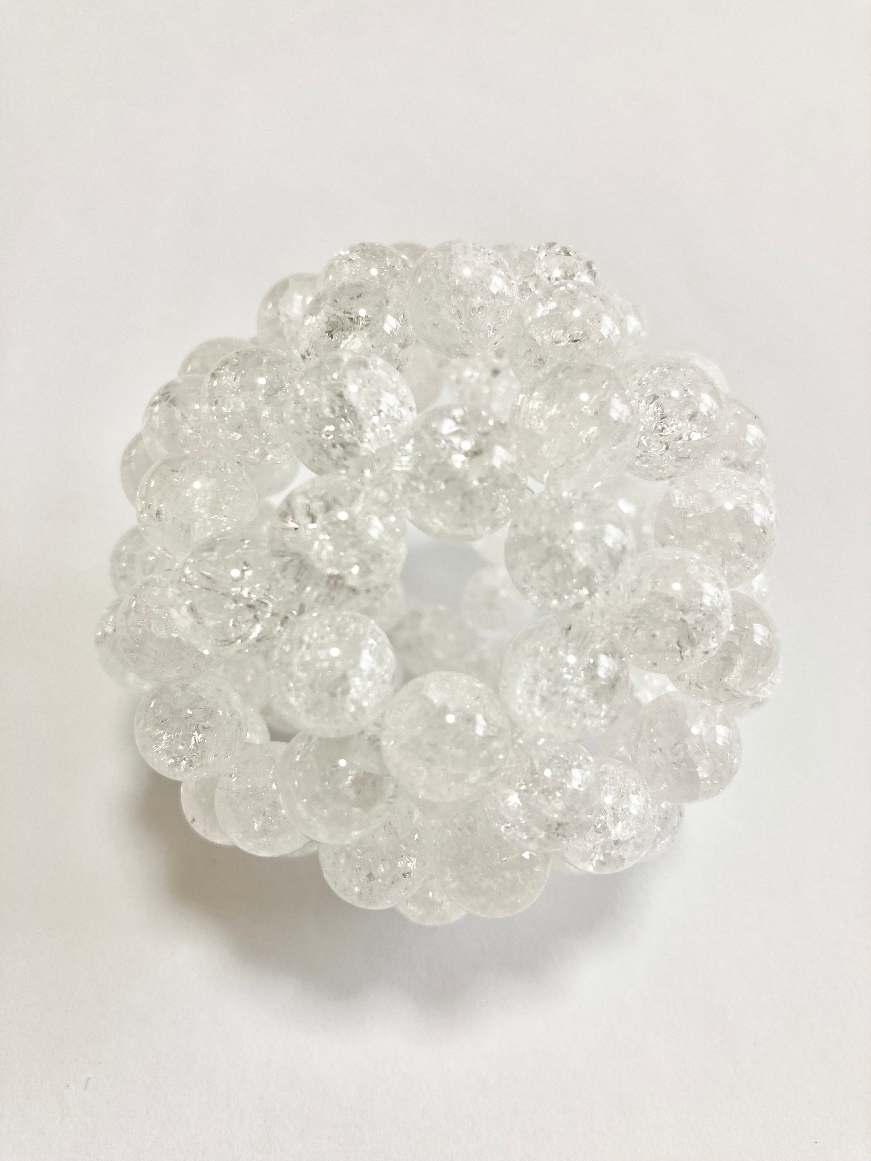 フラーレンクラック水晶10㎜珠淡路島八大龍王の滝で浄化済