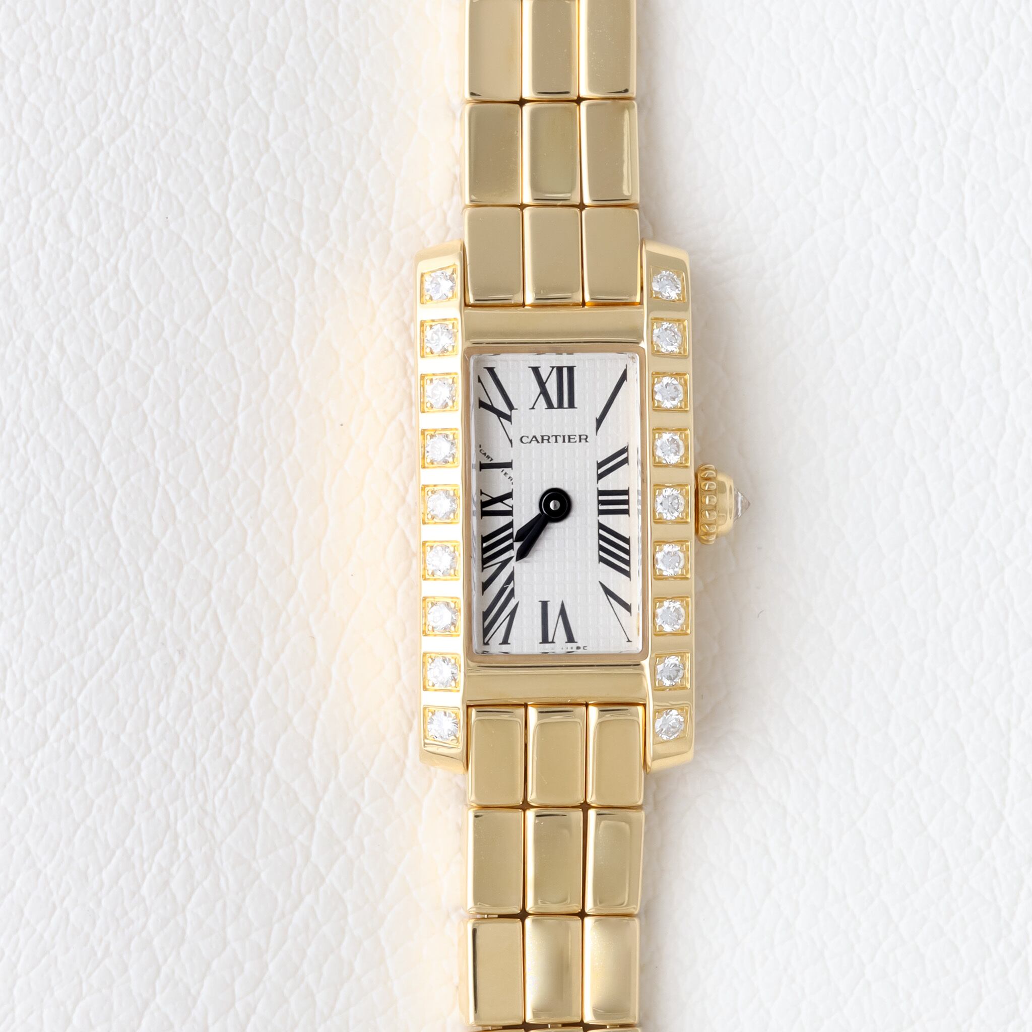 カルティエ ミニ ラニエール タンクアロンジェ WG 純正ダイヤモンド