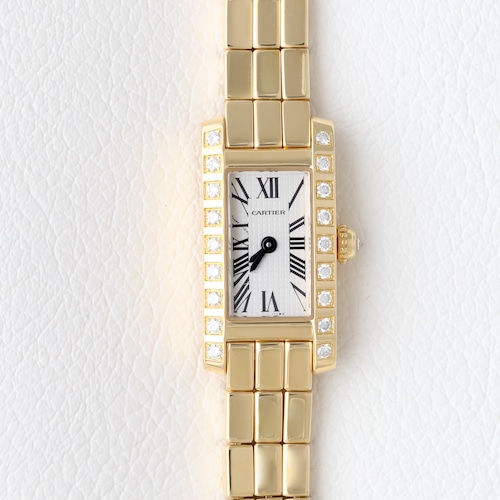 カルティエ ミニ ラニエール タンクアロンジェ WG 純正ダイヤモンド